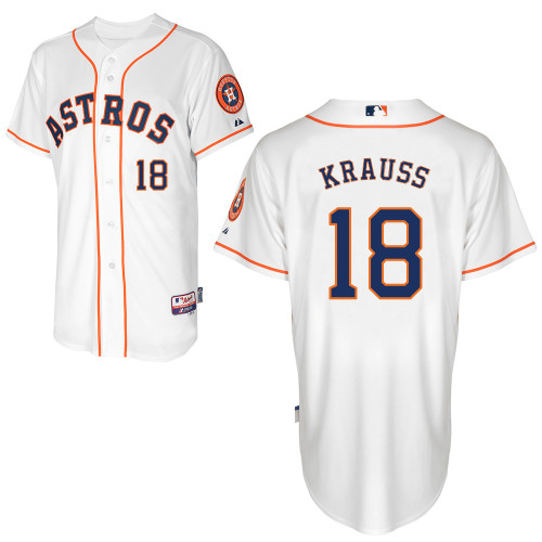 Marc Krauss #18 MLB Jersey-Houston Astros Men's Authentic Home White Cool Base Baseball Jersey